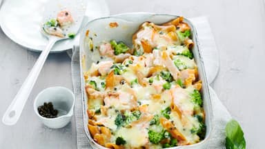 Überbackener Brokkoli mit Vollkornpenne