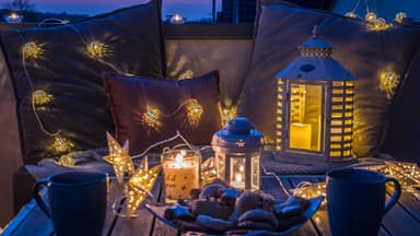 Balkonlichter im Winter 