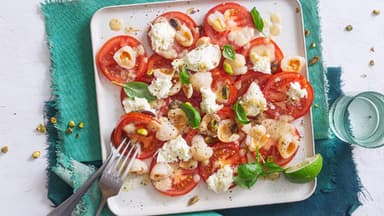 Caprese-Salat mit Litschi 
