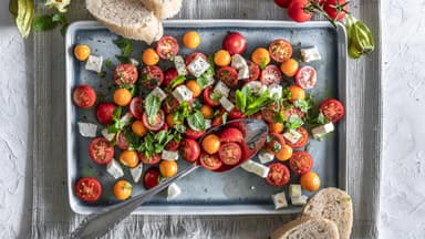 Tomate-Mozzarella-Salat mit Physalis 