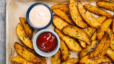 Kartoffelspalten aus dem Backofen
