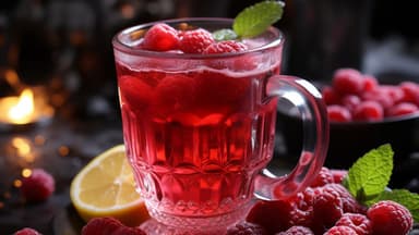 Heißer Glühpunsch mit Lillet und Himbeeren