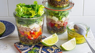 Thunfisch-Linsensalat im Glas