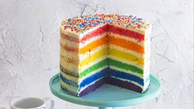 Regenbogen-Zaubertorte 