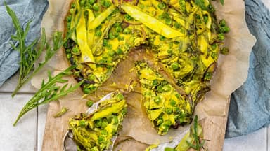 Vegane grüne Gemüse-Frittata
