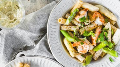 Spargel-Garnelen-Pasta