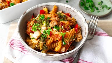 Nudelgratin mit Hähnchen 
