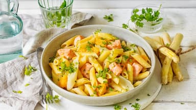 Lachs-Spargel-Pasta