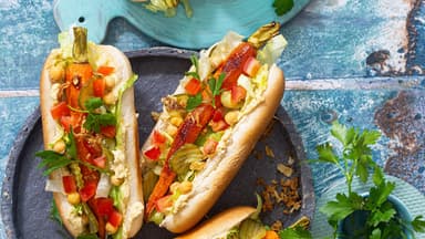 Vegetarischer Hot Dog 