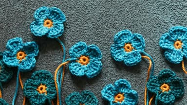 Selbst gehäkelte Blumen