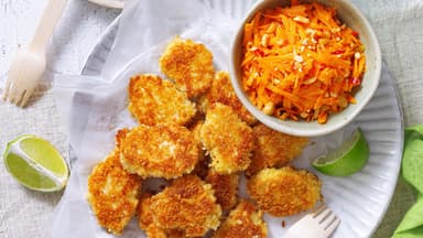 Hähnchen-Nuggets mit Möhrensalat 
