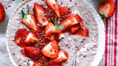 Overnight Oats mit Erdbeeren 