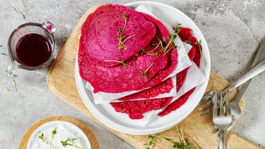 Rote-Bete-Pfannkuchen