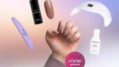 Verschiedene Neonail Produkte und gemachte Nägel