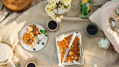 Schnelle Picknick-Idee für selbst gebackene Waffeln