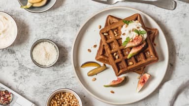 Waffeln mit Haferflocken und Quark