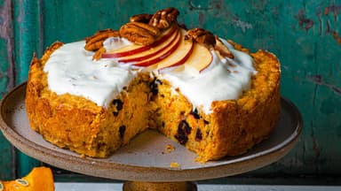 Kürbis-Apfelkuchen mit Haferflocken 