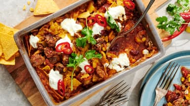 Mexikanischer Hack-Auflauf mit Tortilla-Kruste