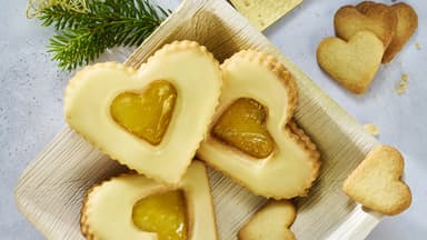 Linzer Lemon-Herzen-Plätzchen 