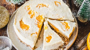 Veganer Käsekuchen mit Orangen 