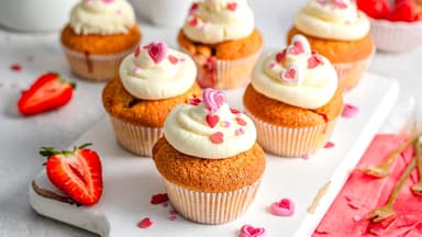 Erdbeer-Cupcakes in Herzform 