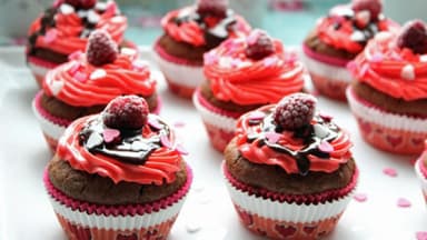 Schoko-Himbeer-Cupcakes