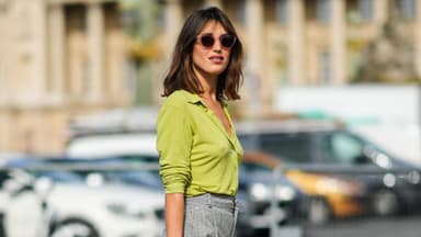 Jeanne Damas mit Haarfarbe, die Jünger macht - Mittelbraun