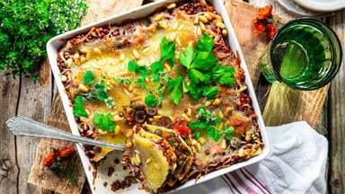 Gemüse-Lasagne alla Puttanesca