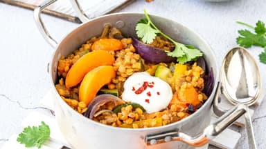 Linsen-Gemüse-Curry mit Aprikosen 
