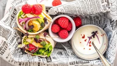Wraps mit Hähnchen und Himbeeren 