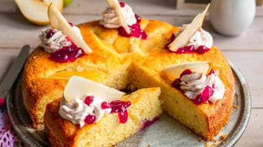 Birnen-Preiselbeerkuchen