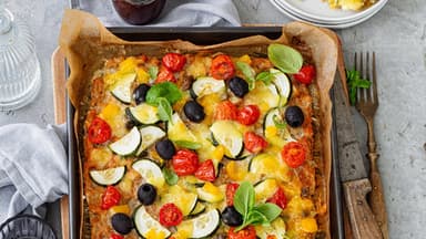 Hackbraten vom Blech mit Gemüse 