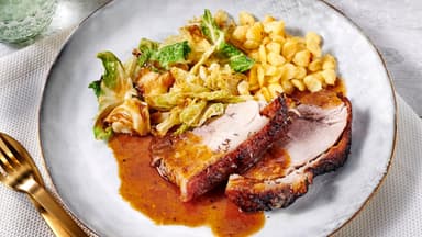 Krustenbraten mit Malzbiersauce 