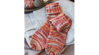 Gestrickte Ringelsocken
