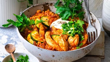 Hähnchen-Gulasch mit Linsen 