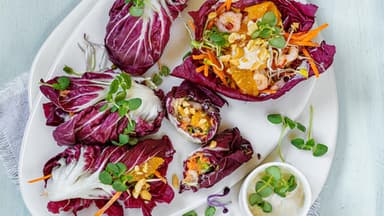 Salat-Wraps mit Garnelen 