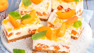 Aprikosen-Cheesecake-Schnitten