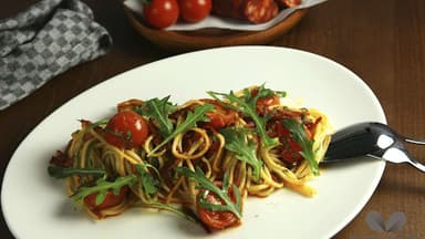 Chorizo-Linguini mit Ruccola