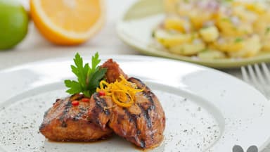 Orange-Chili marinierte Schweinefilets 