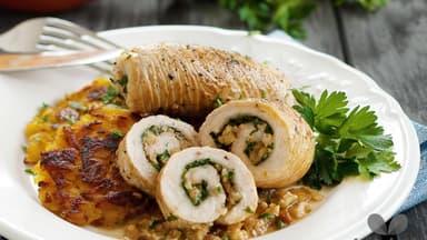 Mit Nüssen & Honig gefülltes Puten-Involtini 