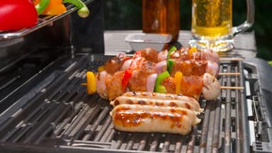 Elektrogrill mit Grillgut