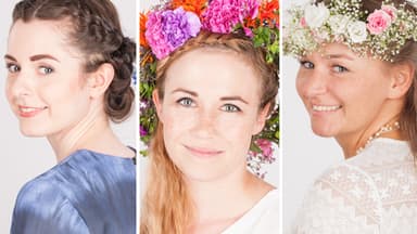 Flechtfrisuren mit Blumenkranz