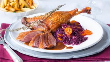 Gänsebrust mit Schupfnudeln
