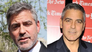 George Clooney - mit und ohne Bart 