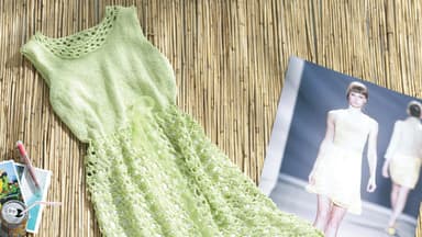 Strickanleitung Häkelkleid mit gestricktem Oberteil