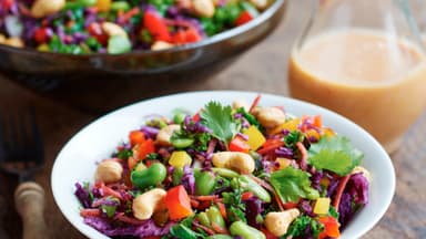 Grünkohl zum Salat verarbeitet