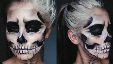 Skelett-Make-up für Halloween