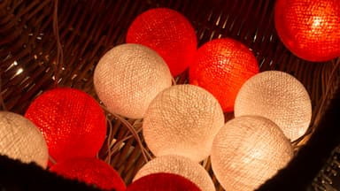 Lichterkette: Christmas Cotton Ball Lights