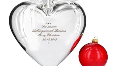 Liebesgeschenk: Glasherz mit Gravur