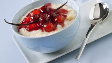 Rezept für Milchreis mit heißen Kirschen 